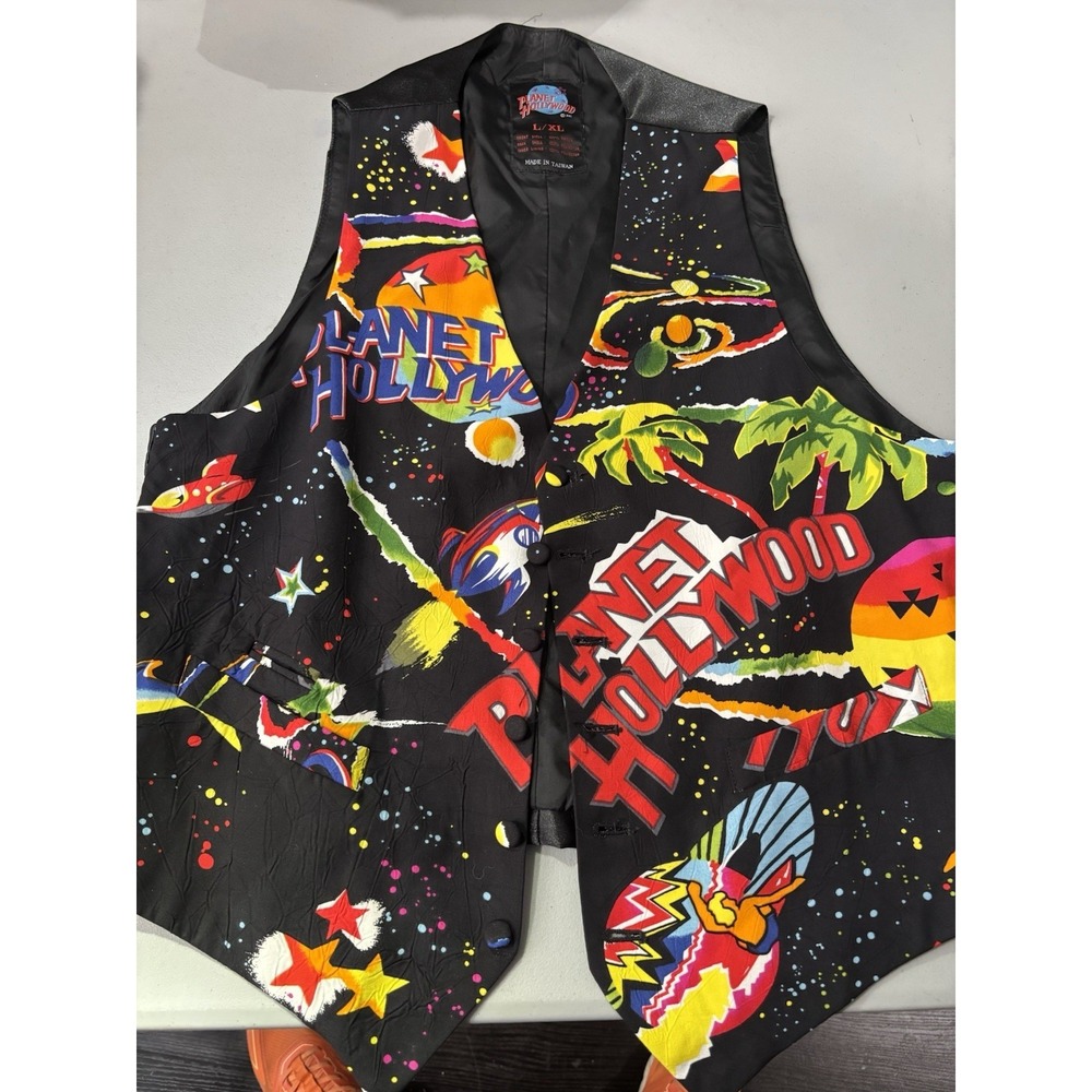 Vintage Planet Hollywood Unisex Server's Vest Uniform Multicolor Retro Size L/XL